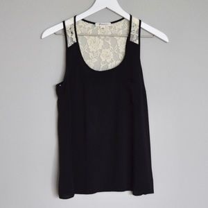 Forever 21 Black Racerback Tank w/ Lace Detail